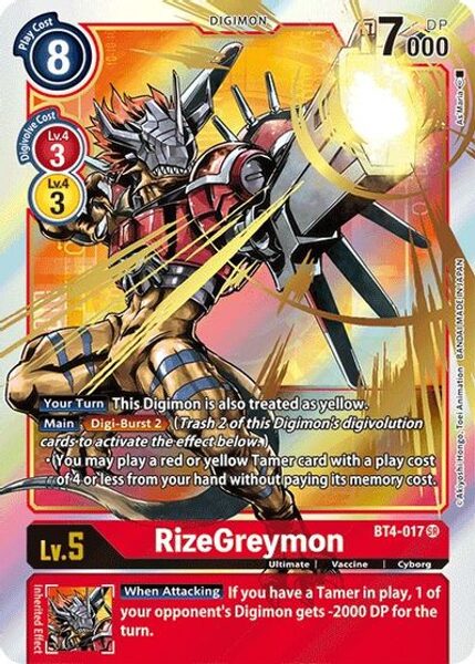 RizeGreymon (Alternate Art) BT4-017 SR