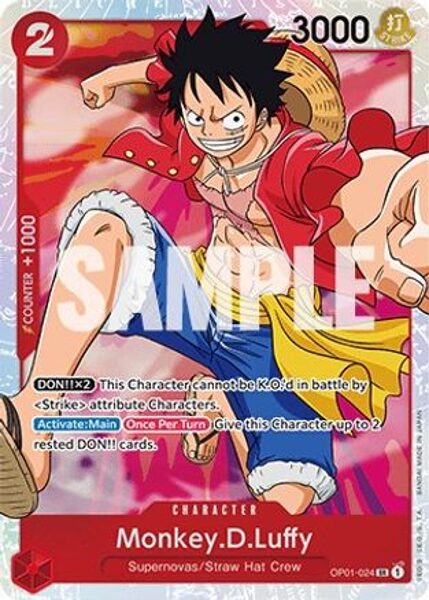 MONKEY.D.LUFFY (024) #OP01-024 - SUPER RARE OP-01 ROMANCE DAWN