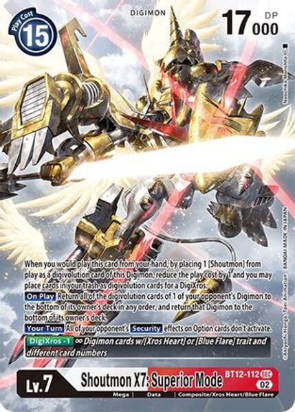Shoutmon X7: Superior Mode (Alternate Art) - Across Time (BT12)