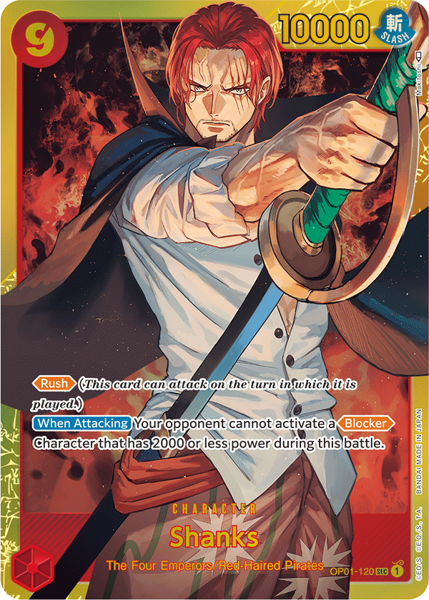 SHANKS #OP01-120 - SECRET RARE OP-01 ROMANCE DAWN